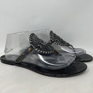 Jack Rogers Georgica Silver Jelly Gel Glitter Sandals - Size 10